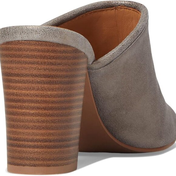 NEW JOHNSTON AND MURPHY Leather Charlotte Heeled Mules Gold Metallic 269tn - Picture 5 of 7